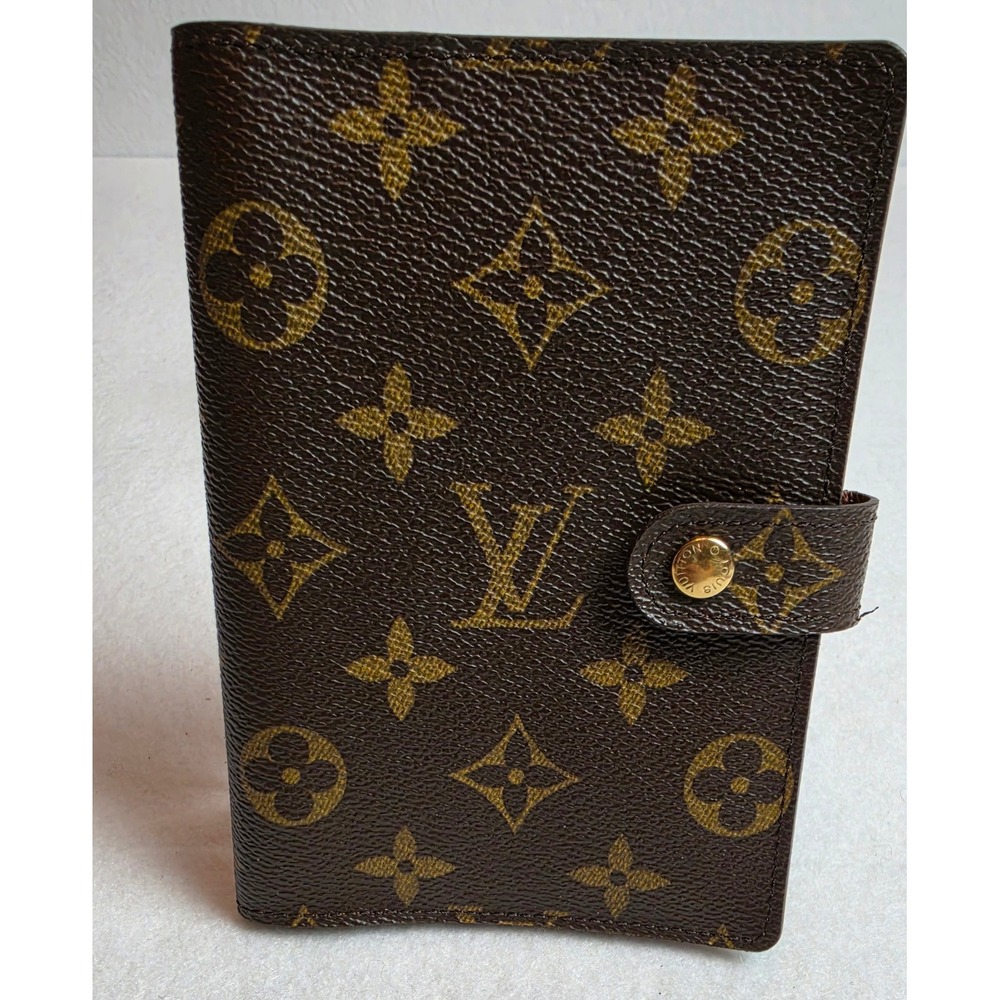 Louis Vuitton Monogram Small Ring Agenda Cover PM Brown R20005 Made in France